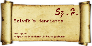 Szivós Henrietta névjegykártya