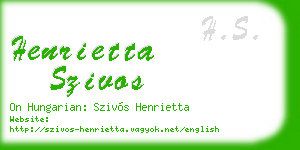 henrietta szivos business card