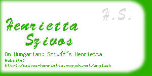 henrietta szivos business card